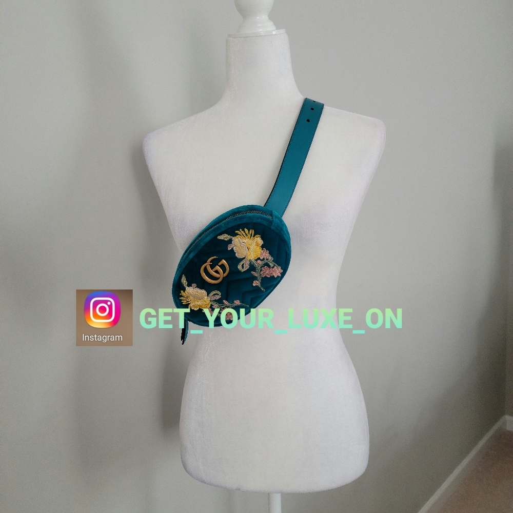 💥SOLD💥NEW GUCCI MARMONT EMBROIDERED BUM BAG - Picture 2 of 10